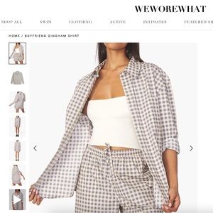 WEWOREWHAT BOYFRIEND GINGHAM SHIRT + SHORTS